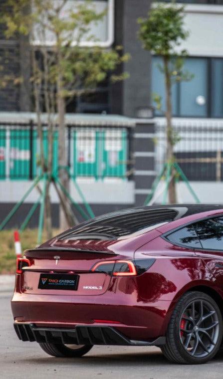 TAKD Carbon Rear Spoiler for Tesla Model 3 / Performance Sedan Pre-preg Carbon Fiber