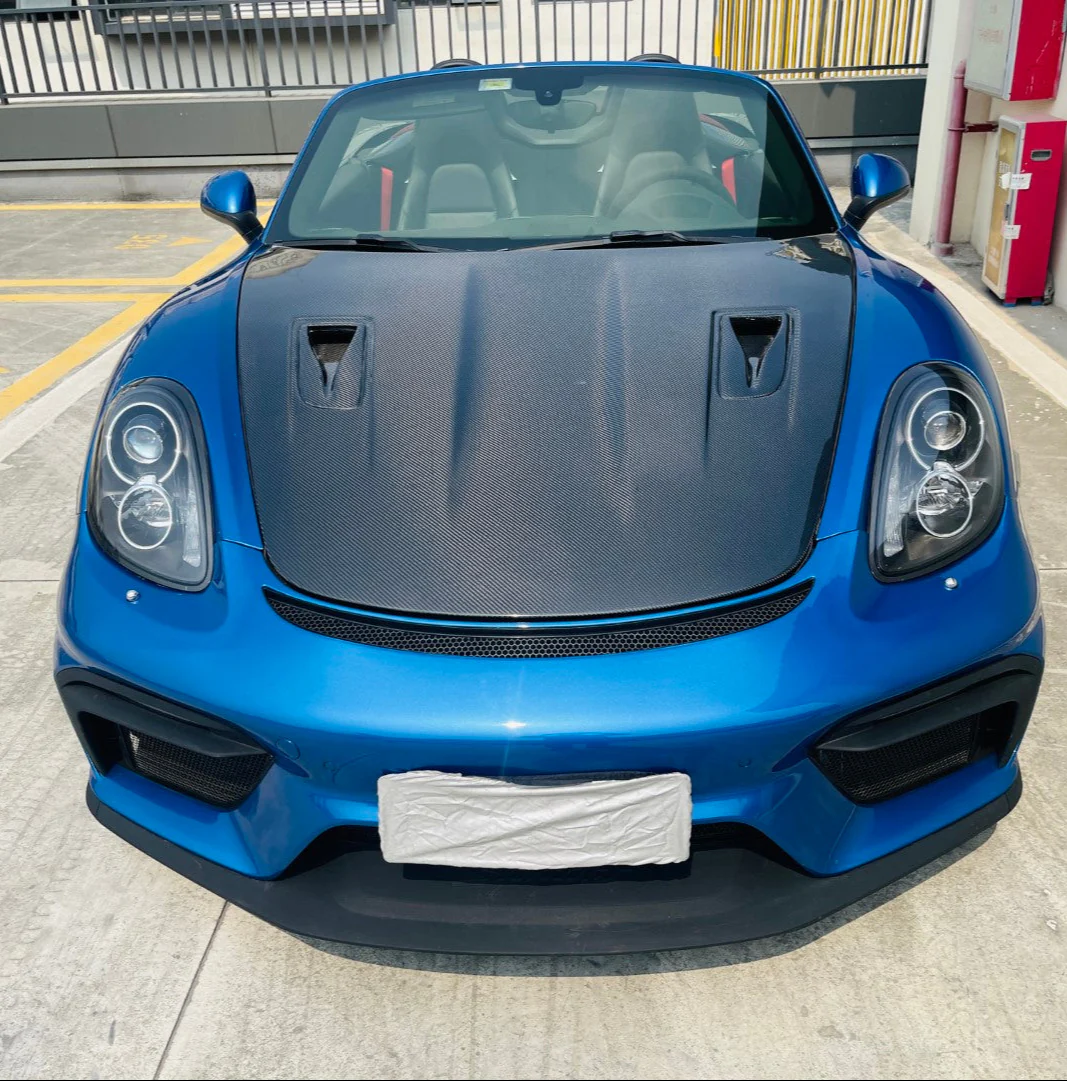 Dupont Tech GT4 Conversion Style Front Bumper & Trims for Porsche 981 Cayman Boxster 2012-2016 PP Polypropylene / Carbon Fiber