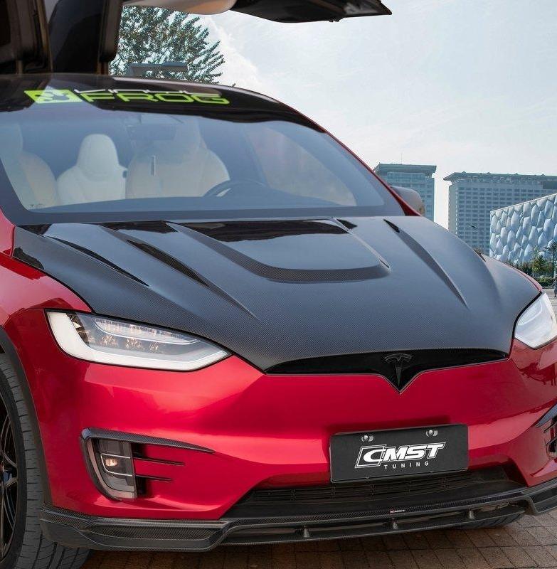 CMST Tuning Hood Bonnet for Tesla Model X P100D Performance/Base Carbon Fiber/FRP 2016-2021