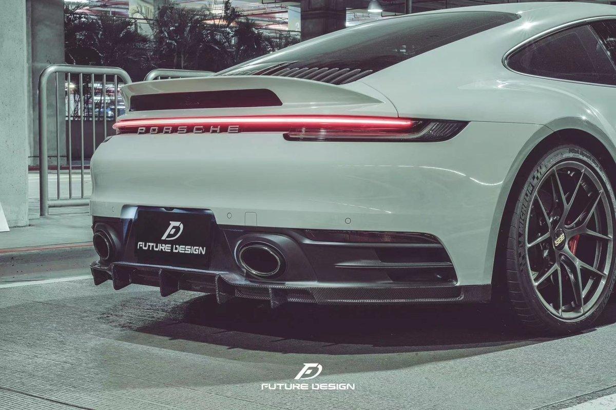 Future Design Carbon Fiber REAR DIFFUSER for Porsche 992 Carrera & 4 & S & 4S