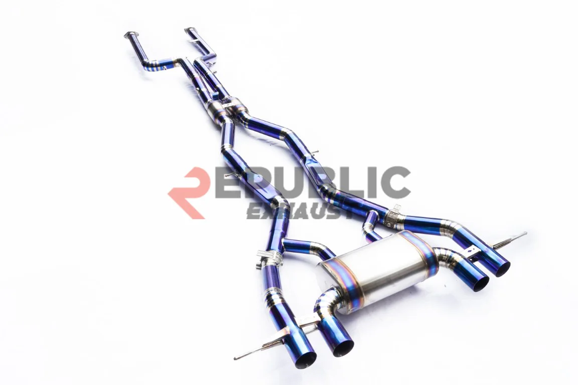 Republic Exhaust Catback Exhaust Quad Exit Tips for BMW M3 G80 2021-ON Titanium/Stainless Steel