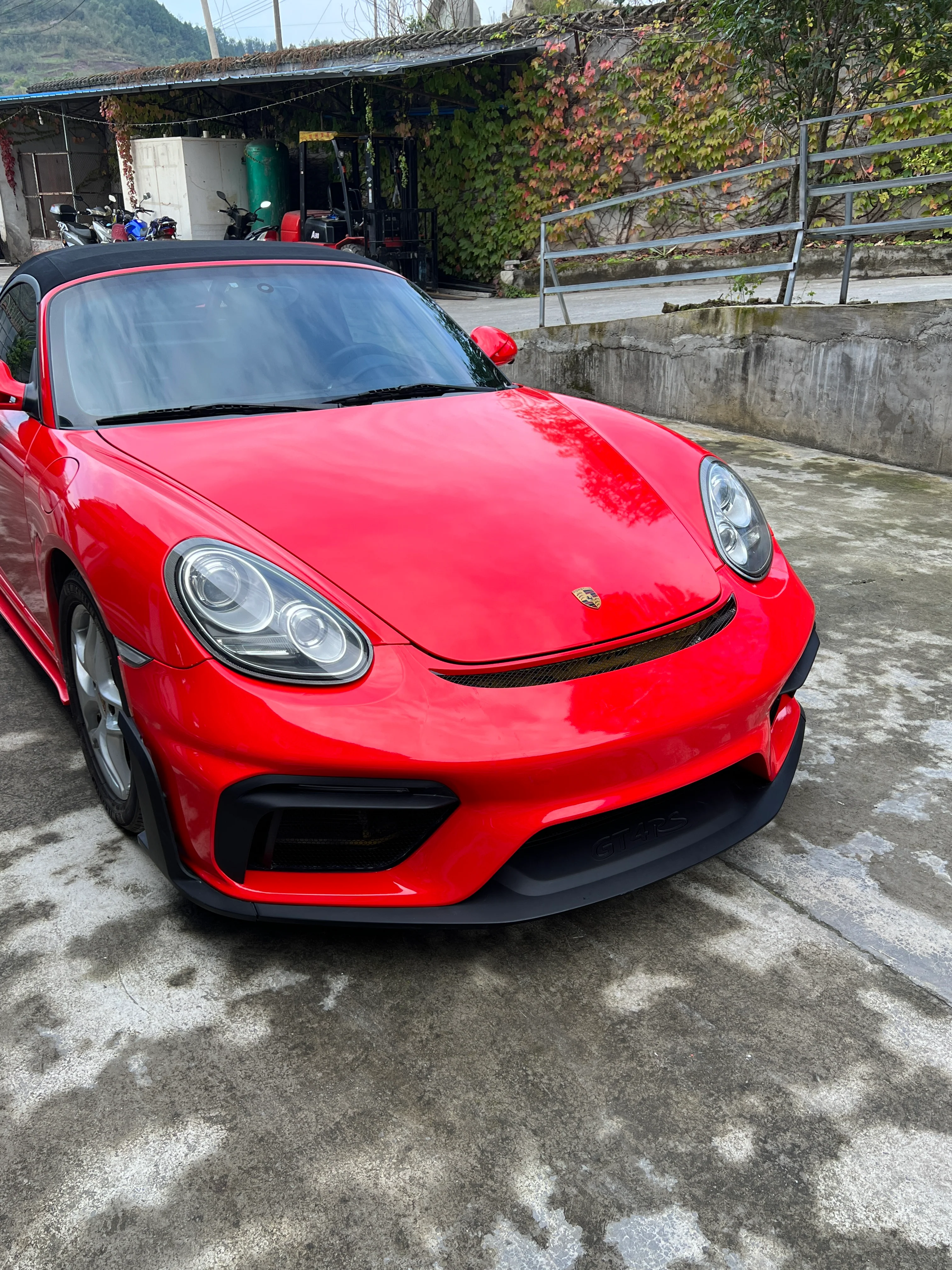 Dupont Tech GT4RS Conversion Style Front Bumper & Trims for Porsche 987.1 987.2 2005-2012 Cayman & Boxster PP Polypropylene/Dry Carbon Fiber