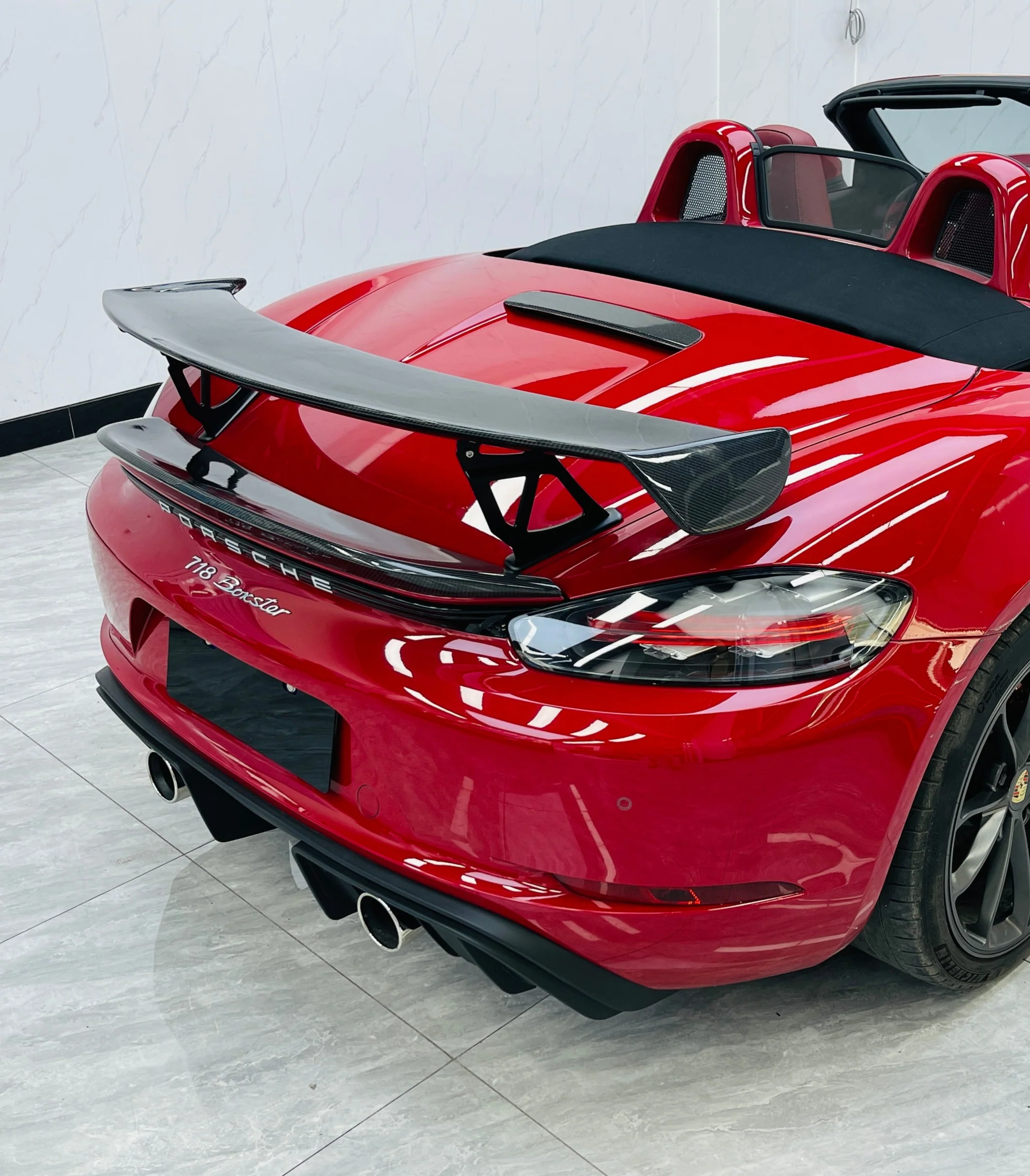 Dupont Tech Rear Spoiler for Porsche 718 982 Boxster Base / T / S / GTS 2017-2025 Carbon Fiber