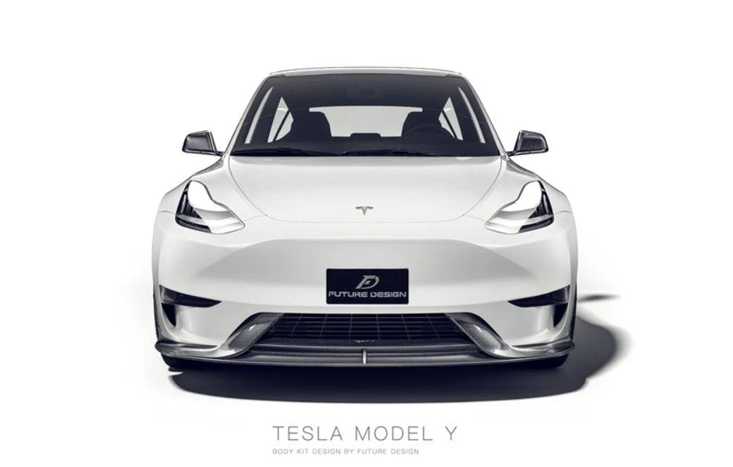 Future Design Carbon Fiber FRONT LIP SPLITTER for Tesla Model Y / Performance