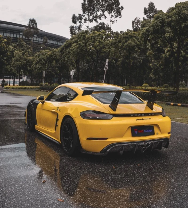 TAKD Carbon V1 Rear Diffuser & Canards for Porsche 718 Cayman & Boxster & GTS Carbon Fiber