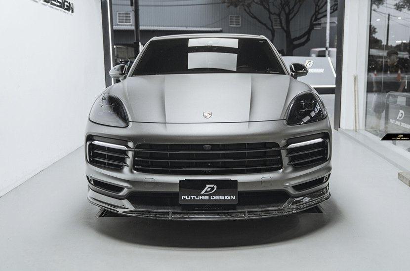Future Design Carbon Fiber FRONT LIP SPLITTER for Porsche Cayenne Coupe 9Y3.1 Base/E-Hybrid/S GTS 2019-2023