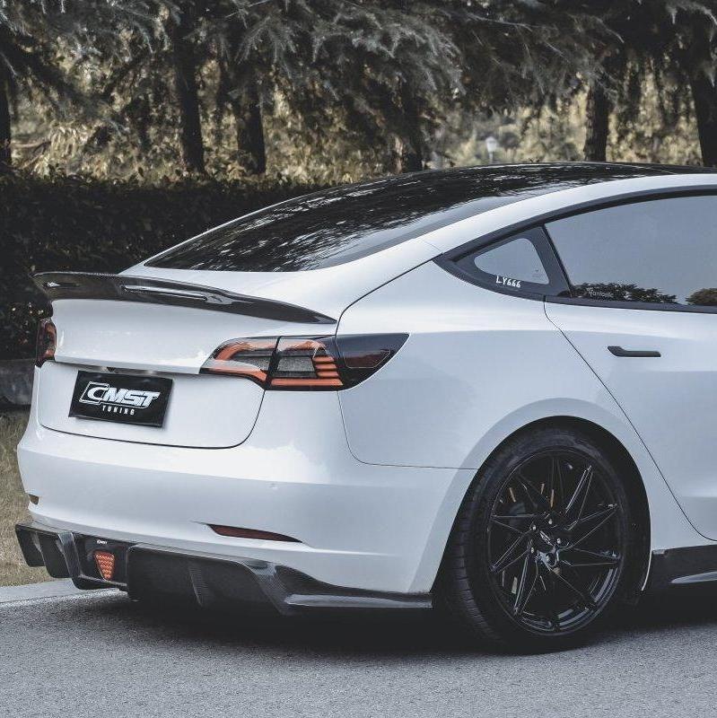 CMST Tuning V4 Rear Spoiler for Tesla Model 3 Performance/Base Sedan Carbon Fiber/FRP