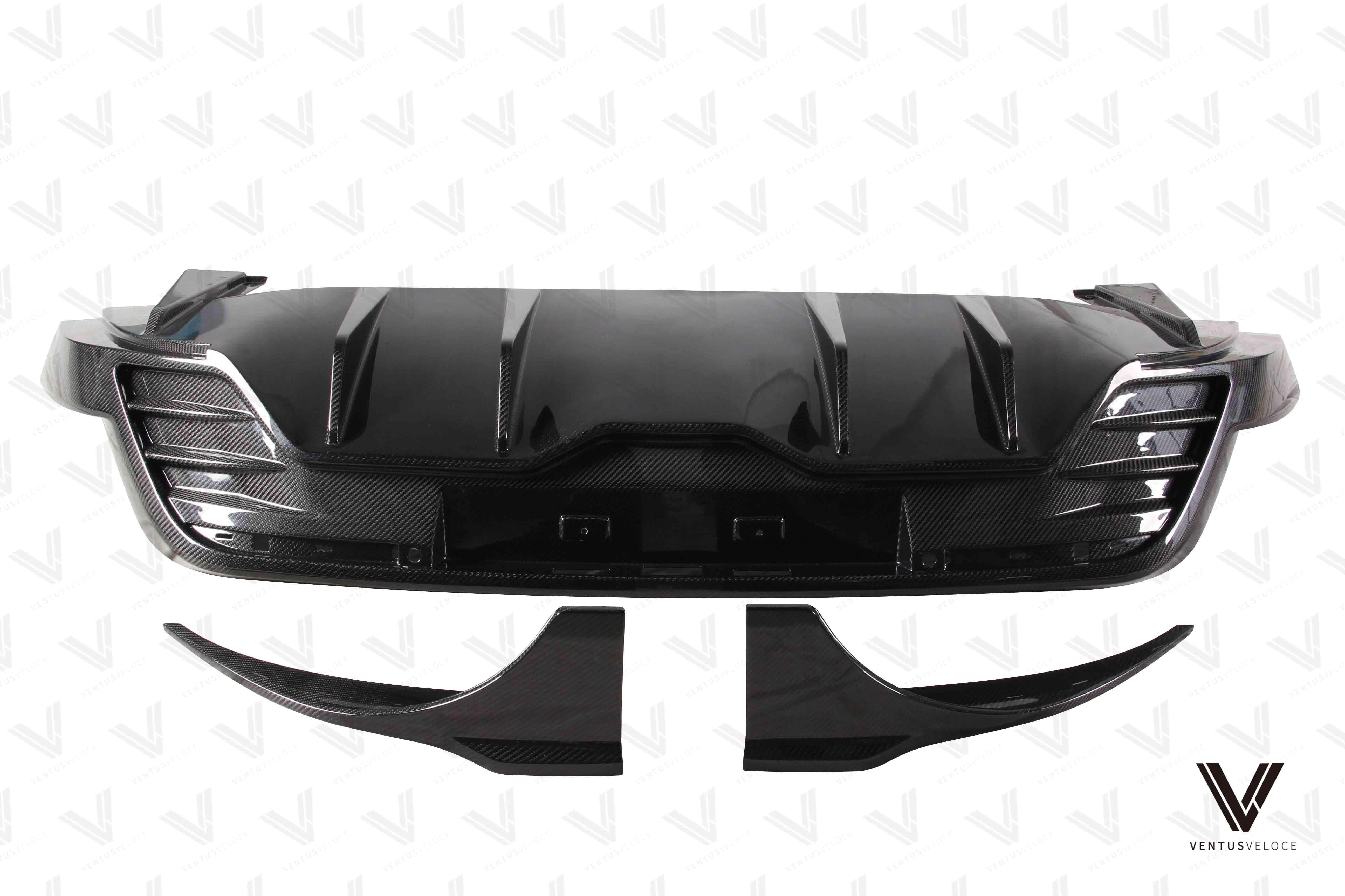 Ventus Veloce Rear Diffuser for Porsche Taycan & Cross Turismo Carbon Fiber