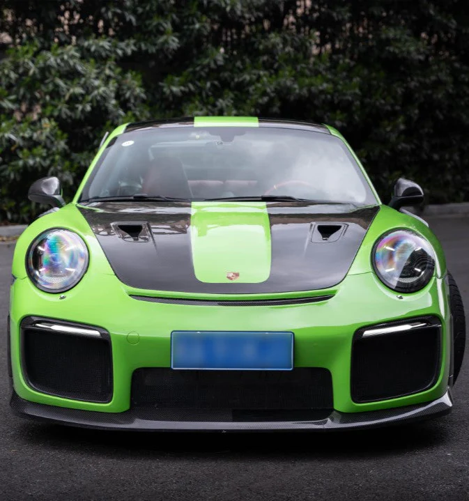 Dupont Tech Front Lip for GT2RS Conversion Style Front Bumper Dry Pre-preg Carbon Fiber