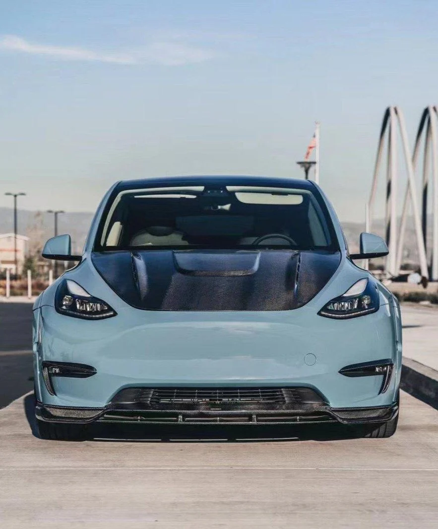 CMST Tuning  V2 Front Lip Splitter for Tesla Model Y Performance AWD Long Range RWD Carbon Fiber/FRP