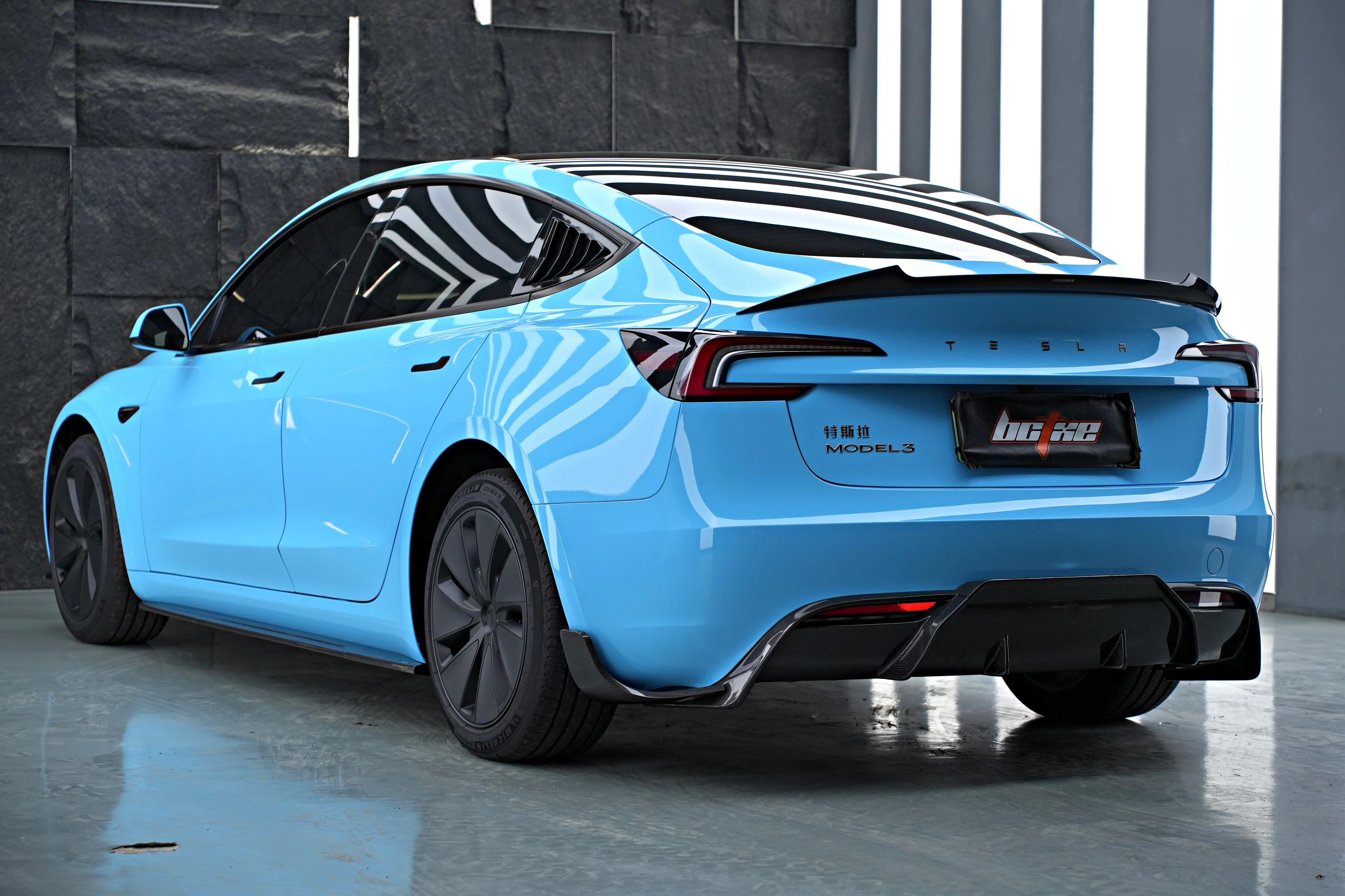 BCTXE Tuning Rear Diffuser & Canards for Tesla Model 3 Highland / Performance Carbon Fiber