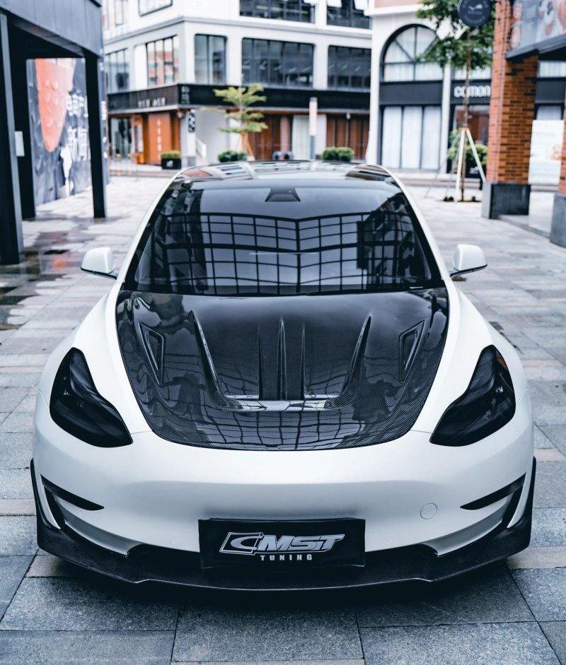 CMST Tuning V1 Hood Bonnet for Tesla Model 3 Performance/Base Carbon Fiber/FRP