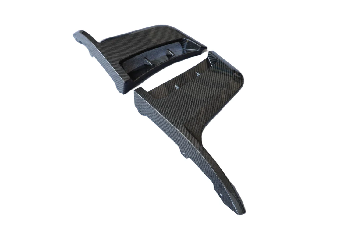 DuPont Tech Front Corner Splitter Canards for GT4RS Conversion Style Front Bumper Dry Pre-preg Carbon Fiber