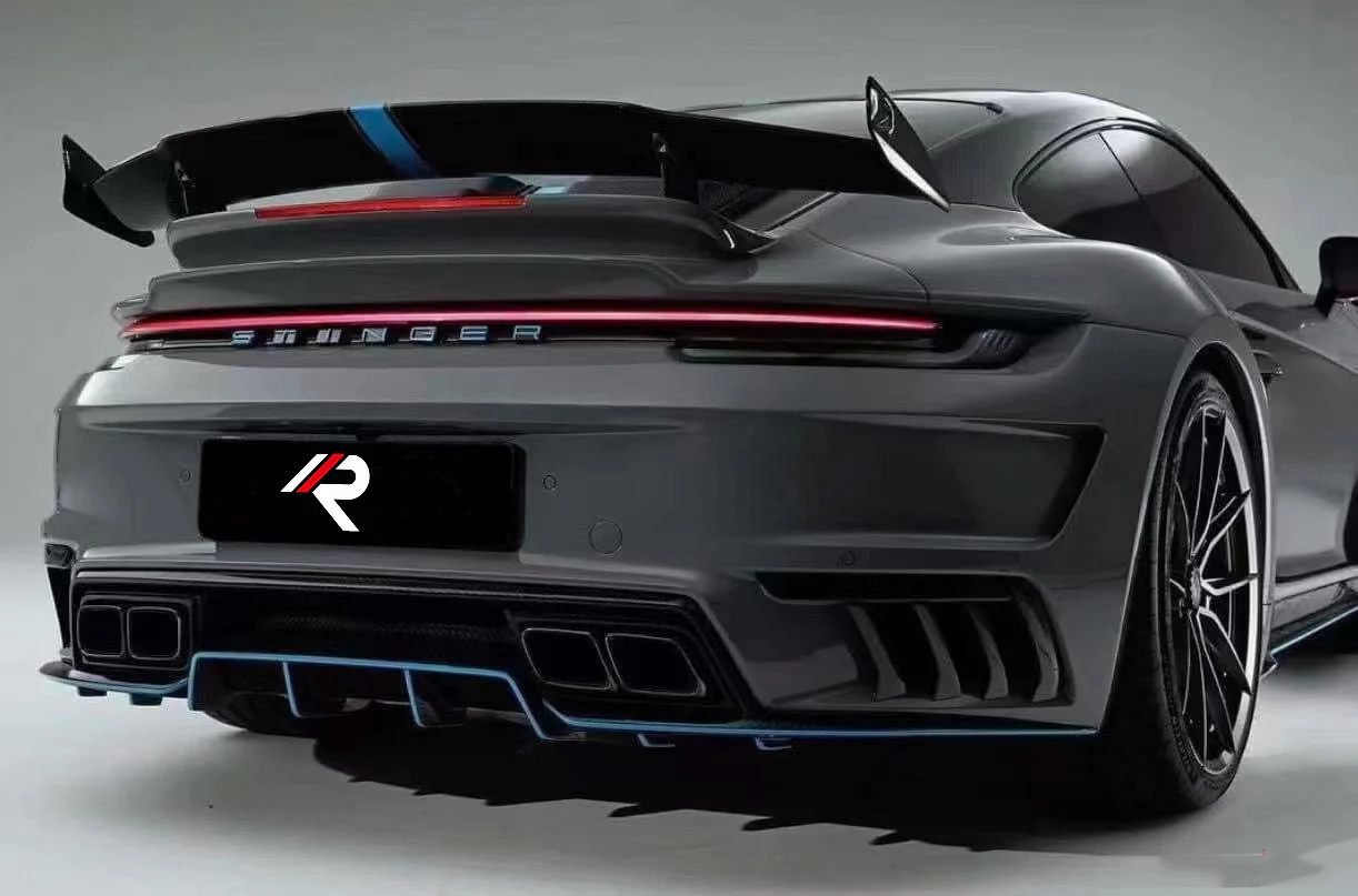 Aero Republic TC Sting GTR Style Rear Bumper & Exhaust Tips for Porsche 911 992.1 Carerra Targa 4S/GTS 2020-2024 Dry Pre-preg Carbon Fiber/Aluminum