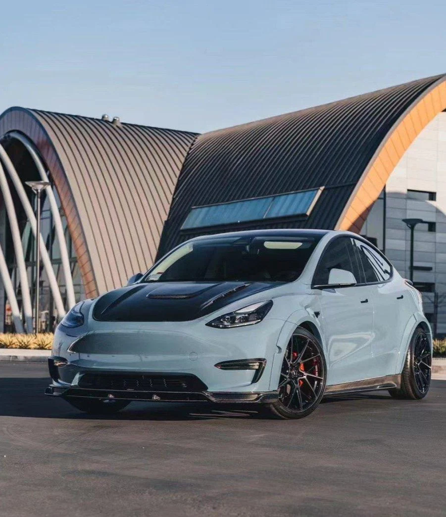 CMST Tuning  V2 Front Lip Splitter for Tesla Model Y Performance AWD Long Range RWD Carbon Fiber/FRP