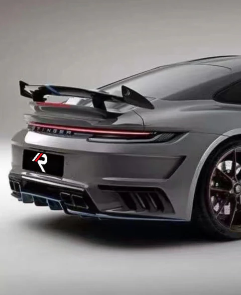 Aero Republic TC Sting GTR Style Rear Bumper & Exhaust Tips for Porsche 911 992.1 Carerra Targa 4S/GTS 2020-2024 Dry Pre-preg Carbon Fiber/Aluminum