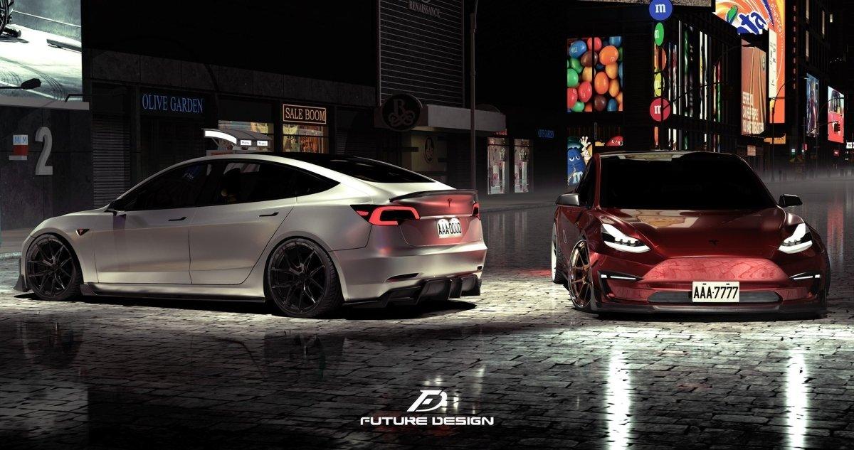 Future Design Carbon Fiber FULL BODY KIT for Tesla Model 3