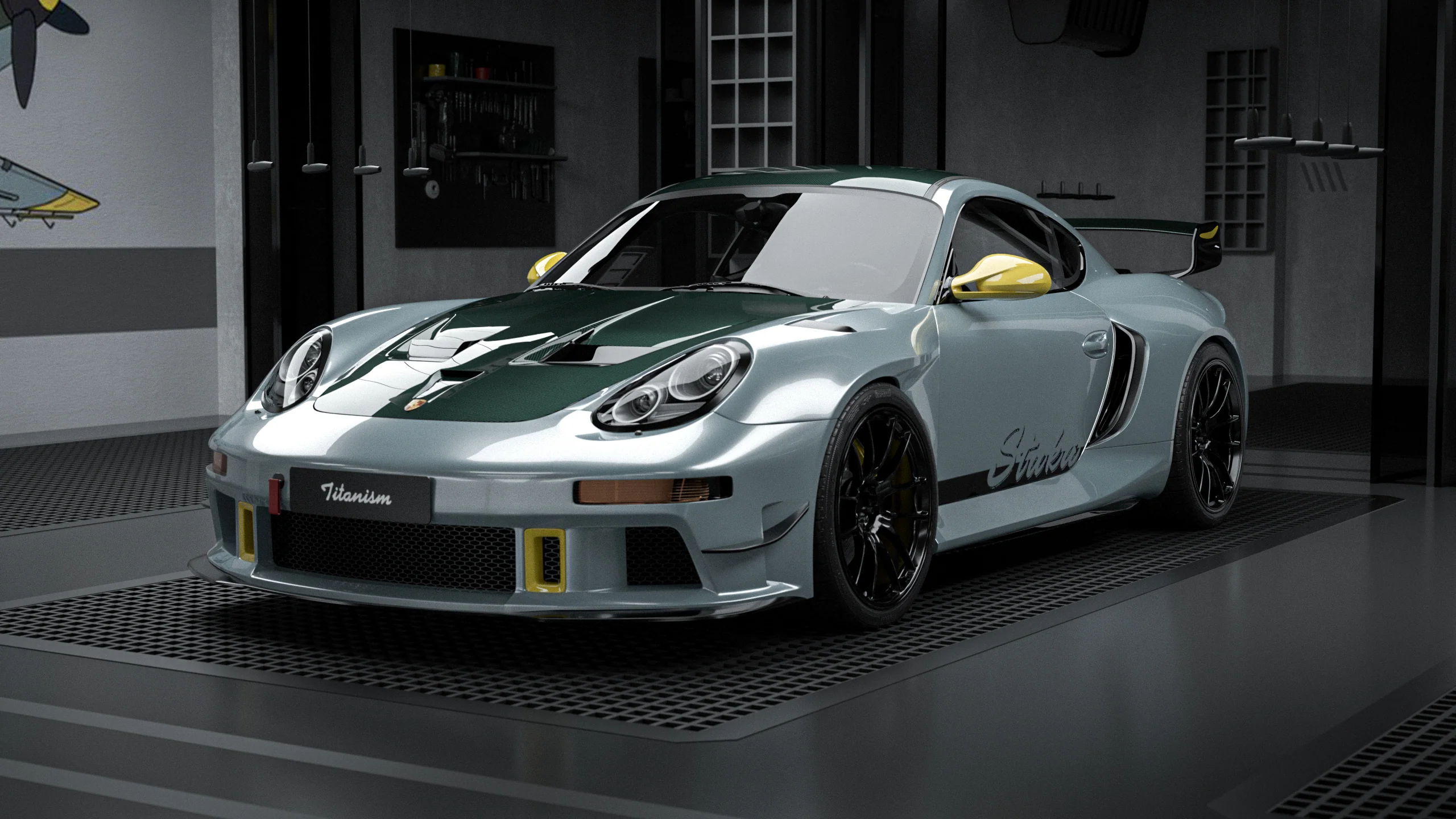 Robot Craftsman TITANISM STUKA Widebody Front Fenders for Porsche 987.1 987.2 Cayman & Boxster Base / S 2005-2012 Carbon Fiber / FRP
