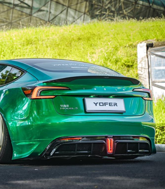 Yofer USA V1 Sports Rear Diffuser & Canards for Tesla Model 3 Highland/Performance 2024-ON PP