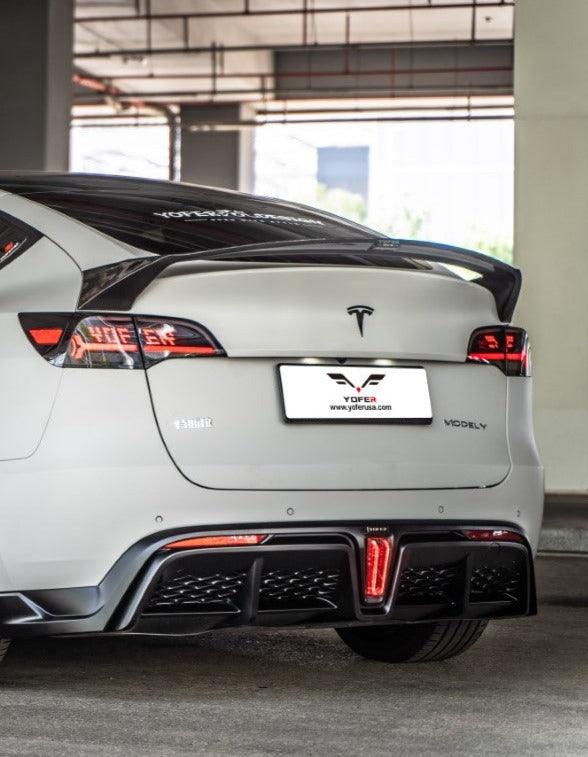 Yofer USA Loong Flames Max Rear Diffuser for Tesla Model Y / Performance 2020-2025 PP