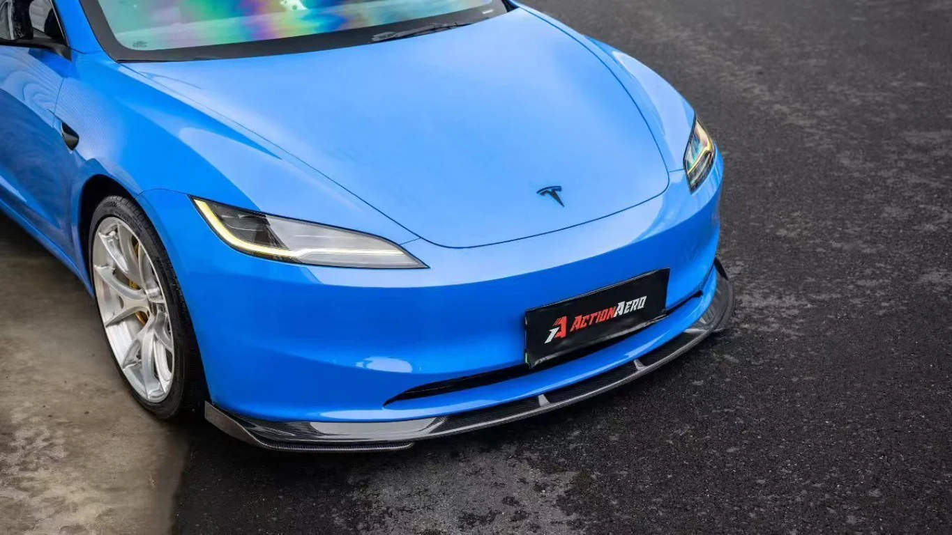 ArmorExtend Action Aero Series Front Lip & Splitter for Tesla Model 3 Highland 2024-ON Dry Pre-preg Carbon Fiber/ABS