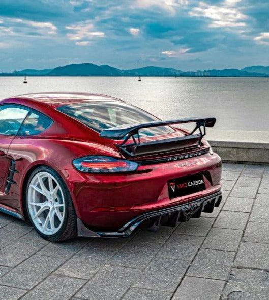 TAKD Carbon V2 Rear Wing for Porsche 718 Cayman / GTS 2017-ON 	2 Door Carbon Fiber