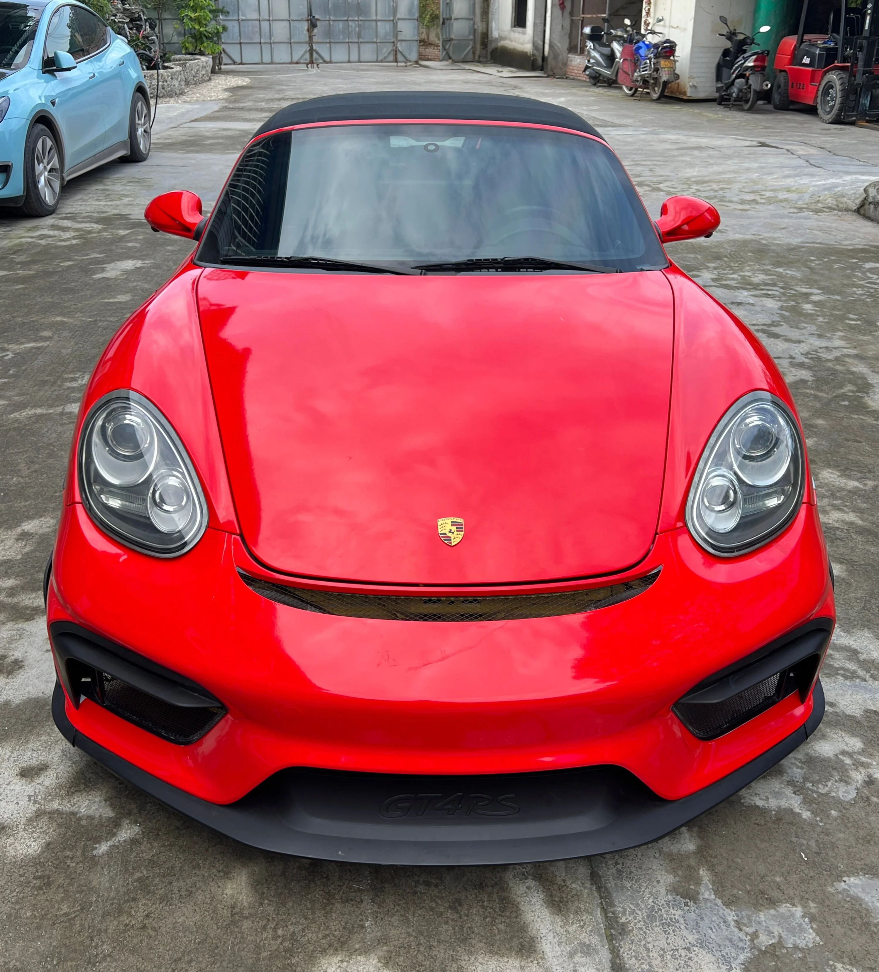 Dupont Tech GT4RS Conversion Style Front Bumper & Trims for Porsche 987.1 987.2 2005-2012 Cayman & Boxster PP Polypropylene/Dry Carbon Fiber