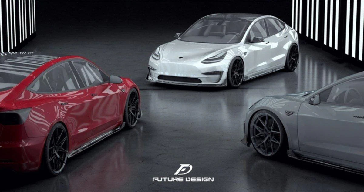 Future Design Carbon Fiber FULL BODY KIT for Tesla Model 3
