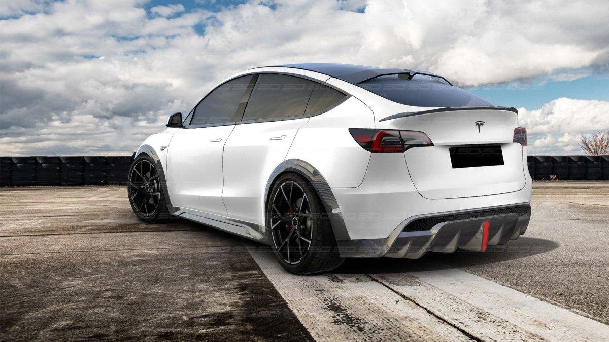 SD Carbon Side Skirts For Tesla Model Y / Performance