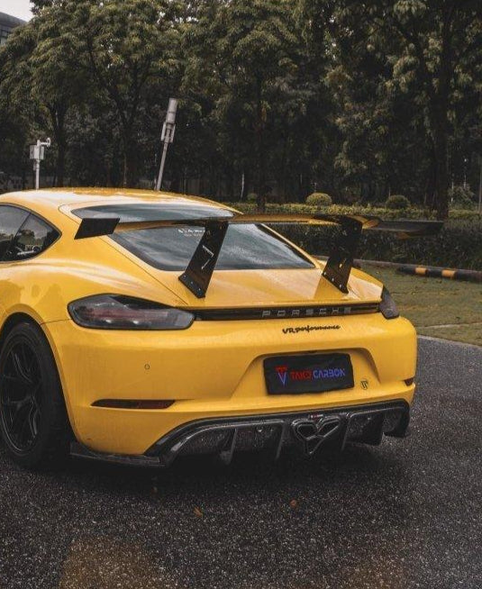 TAKD Carbon V1 Rear Wing for Porsche 718 Cayman / Boxster / GTS 2017-ON 	2 Door Carbon Fiber
