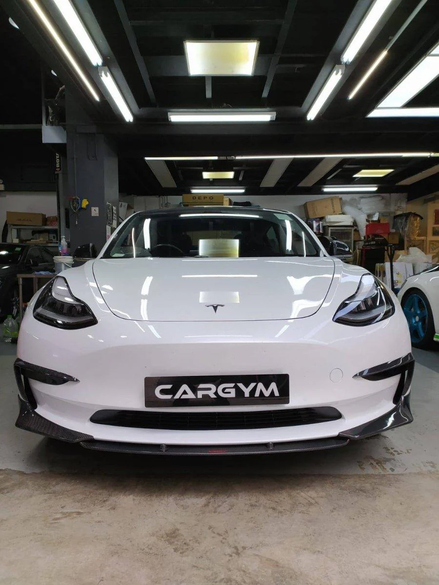 CMST Tuning V3 Front Lip Splitter for Tesla Model 3 Performance/Base Carbon Fiber/FRP
