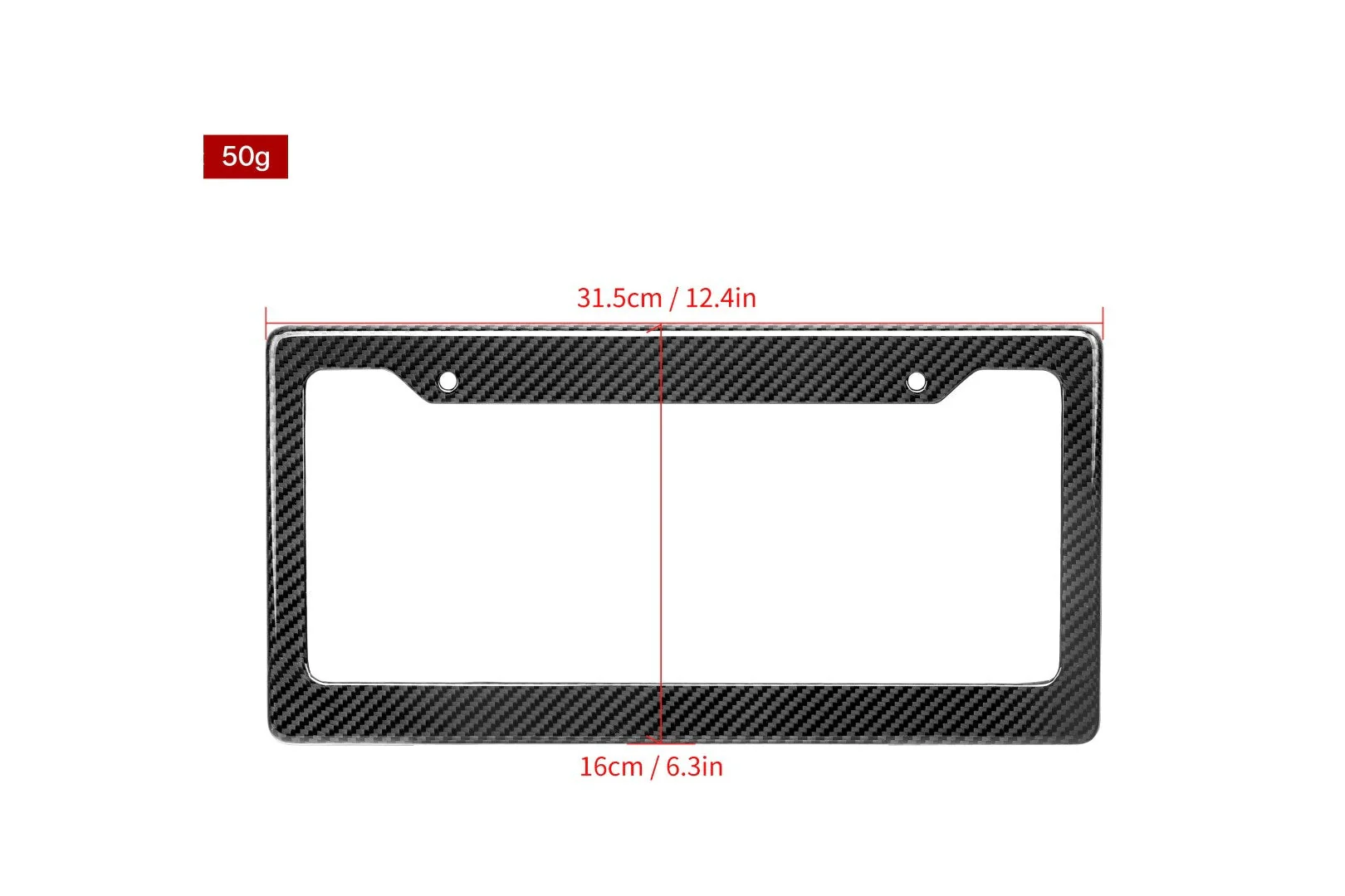 Aero Republic US Style USA North American Spec 2-Hole Carbon Fiber License Plate Frame for Vehicle Dry Pre-preg Carbon Fiber