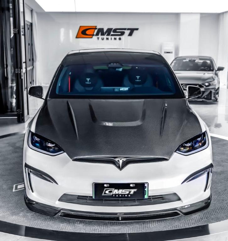 CMST Tuning Hood for Tesla Model X Plaid Long Range Base 2022-ON Carbon Fiber / FRP