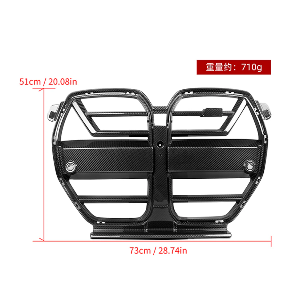 SOOQOO USA SQ-A Front Kidney Grill for BMW M3 G80 G81 & M4 G82 G83 2021-ON Dry Pre-preg Carbon Fiber
