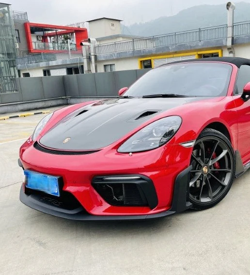 Dupont Tech Spyder Conversion Style Front Bumper & Trims for Porsche 718 982 Cayman Boxster 2017-2025 PP Polypropylene / Carbon Fiber