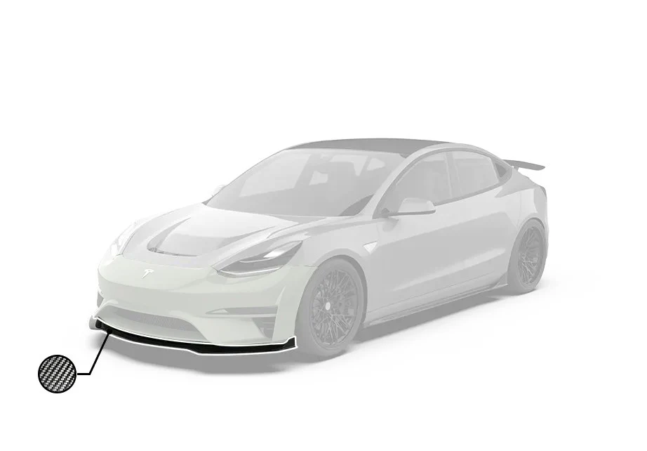 Robot Craftsman Crypton Front Lip for Tesla Model 3 Performance/Base Carbon Fiber/FRP