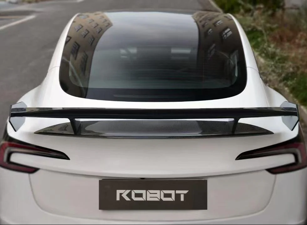 Robot Craftsman V3 Rear Spoiler for Tesla Model 3 Highland/Performance Sedan Carbon Fiber/FRP