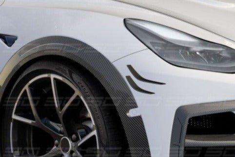 SD Carbon Front Bumper Canards For Tesla Model Y / Performance