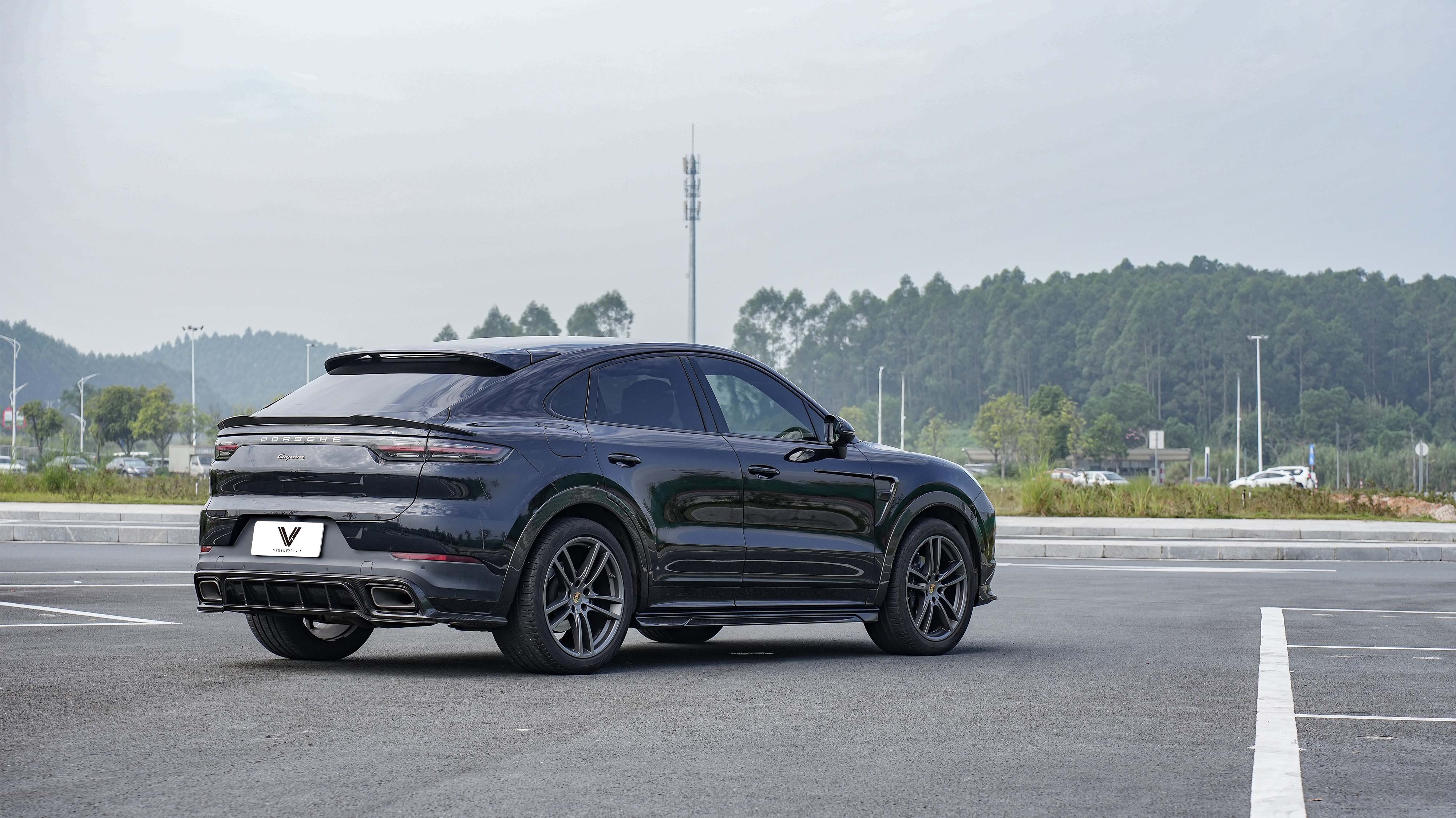 Ventus Veloce Rear Spoiler for Porsche Cayenne Coupe 9Y0 9Y0.1 9Y0.2 S/Turbo/E-Hybrid Carbon Fiber